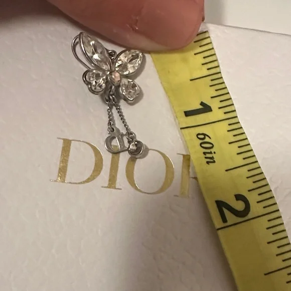Christian Dior Vintage Butterfly Rhinestone Earrings - Picture 7 of 7